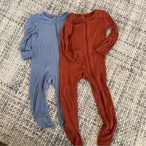 Lot of 2 Kyte Baby bamboo zippered pjs (1 footless, 1 footies); size 12-18 mo